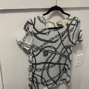 MICHAEL Michael Kors Sailor Lock Themed Short Sleeve Blouse - SIZE XS -